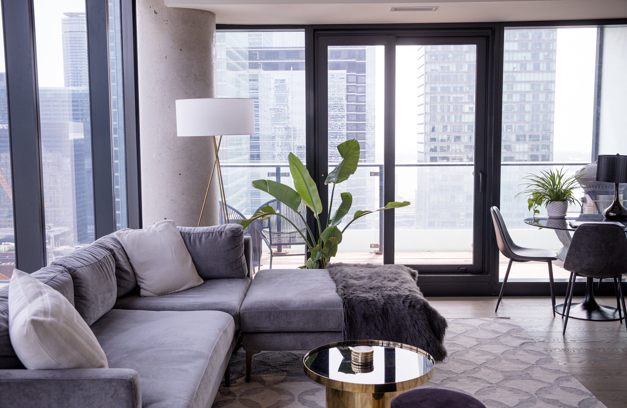 Home textiles in a modern living room